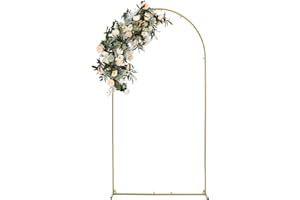 Vincidern 6.6 FT Wedding Arch Backdrop Stand for Parties, Balloon Arch Stand, Wedding Arches for Ceremony, Metal Arch Backdrop Stand for Bridal Baby Showers, Birthday Party Decoration Door Frame Gold