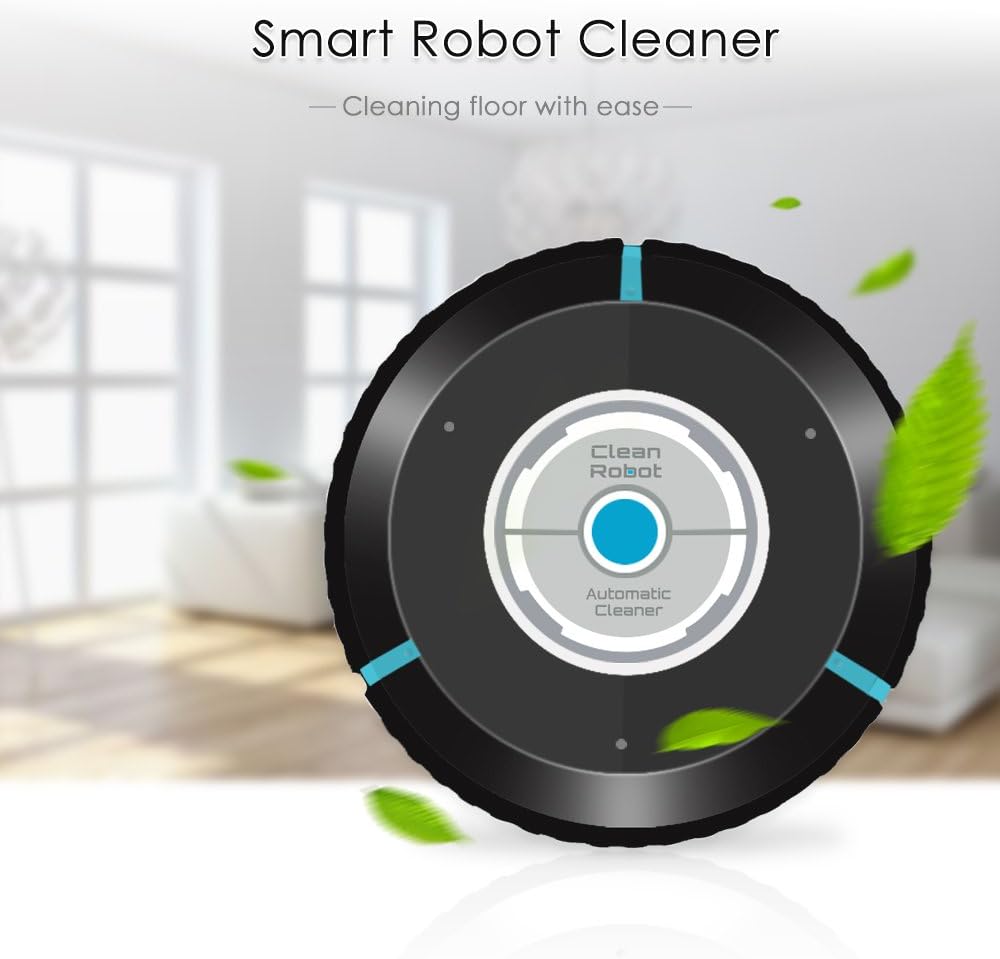 Clean smart robot. Smart floor. smart vac. smart vacuum cleaner black background.