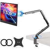 Urmust Magnetic Portable Monitor Stand, VESA &amp; Magnetic 2-in-1 iPad Stand L | iPad Holder for Bed, 360&deg; Rotating Base Tablet Stand Mount, For iPad Pro, Galaxy Tab &amp; Portable Screen Home Office