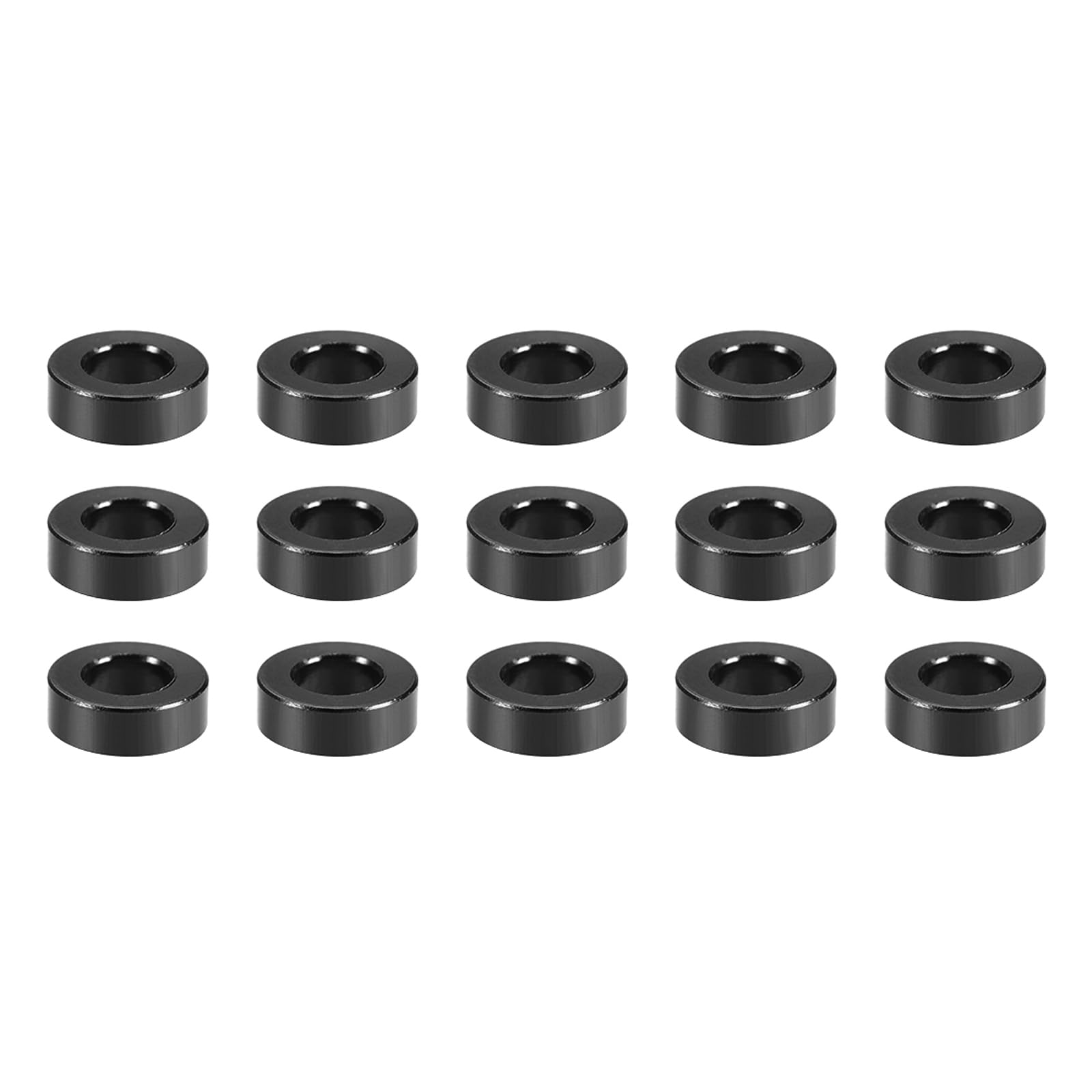 YOKIVE 15 Pcs Standoff Spacer, Aluminum Round Straight Spacer | Prevent Joint Deformation, Great for Robot, Drone (Black, 3.1x6x2mm)