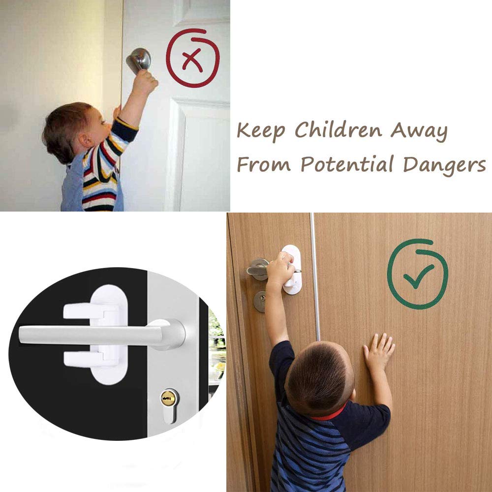 Door Lever Lock Child Kid Proof Doors Handles Knob Safety Lock 3M