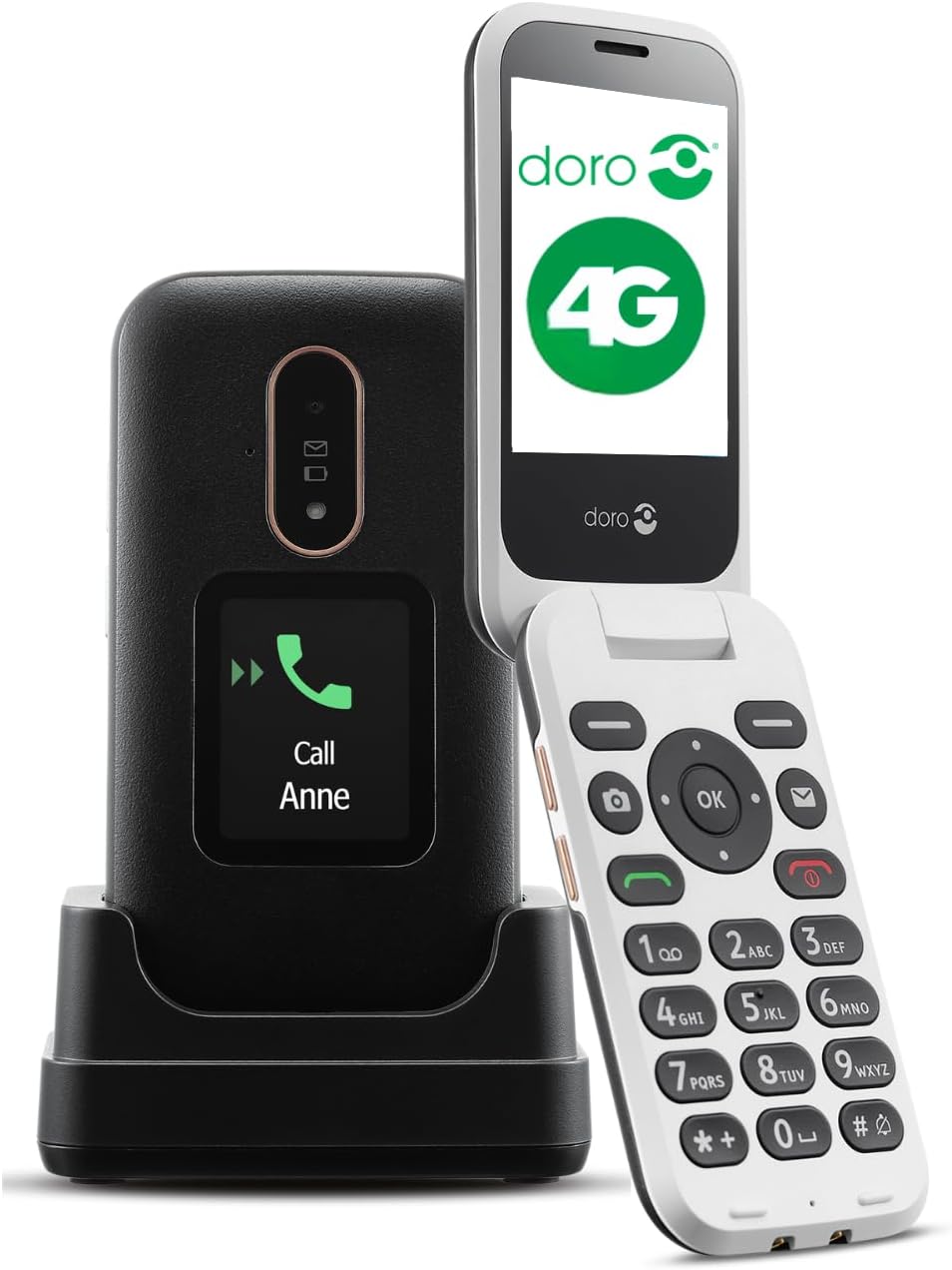 Doro 6880 4G Unlocked Flip Phone Seniors Talking Keys External Display UK Irish