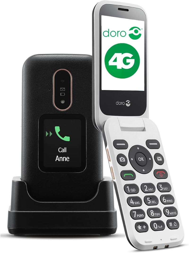 Doro 6880 4G Unlocked Flip Phone Seniors Talking Keys External Display UK Irish
