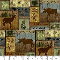 Mountain Pines Lodge Cotton Fabric By The Yard