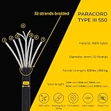 EdcX Paracord 4mm 550 Type III 7-Strand 32 Sheath 10m-300m EU Made view 4