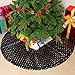 HOHOTIME Burlap Christmas Tree Skirt, 24'' Black Tree Skirt with White Snowflakes and Merry Christmas, for Xmas Holiday Home Decoration