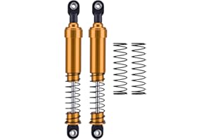 YSKMLOLP 75mm-115mm Big Bore Shocks, RC Crawler Shocks for 1/10 RC Crawler LCG Chassis Gspeed V3 Element Enduro SCX10 TRX4 Gamde R1 Comp Builds DIY (Gold 105mm 2pcs)