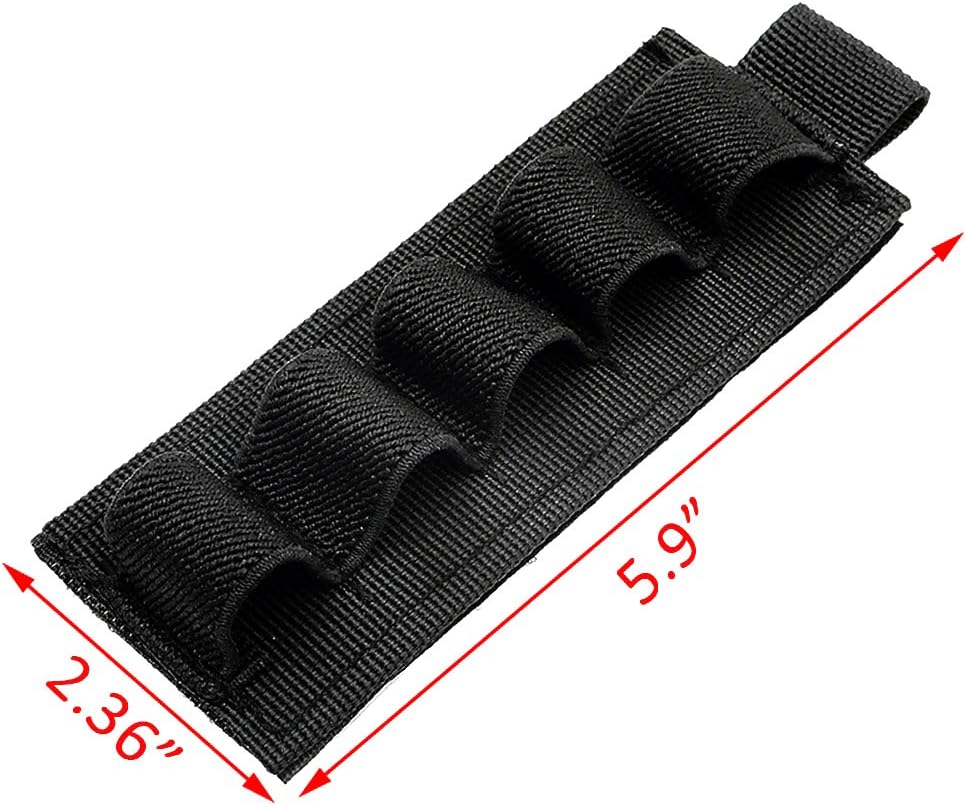 FUNANASUN Buttstock Holder Rifle Cartridge Shotgun Ammo Carrier Adhesive Side Saddle Nylon for 12Ga (5 Rounds- 2 Pack) : Sports & Outdoors