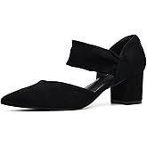 Volattio Women's Pumps Closed Toe Low Chunky Heels Dress Shoes for Women Comfortable Dressy Party Wedding Bridal Shoes