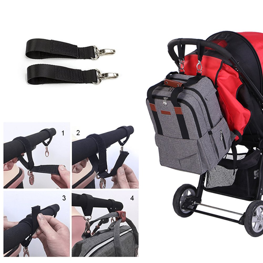 LUKATU Wickeltasche Rucksack, Organizer Multi-Funktions-wasserdichte Anti-Diebstahl-Reisetaschen für Mama / Papa mit Kinderwagen Straps, Wickelauflage & isolierte Taschen für Baby Care-große Kapazität, langlebig und stilvoll (grau)