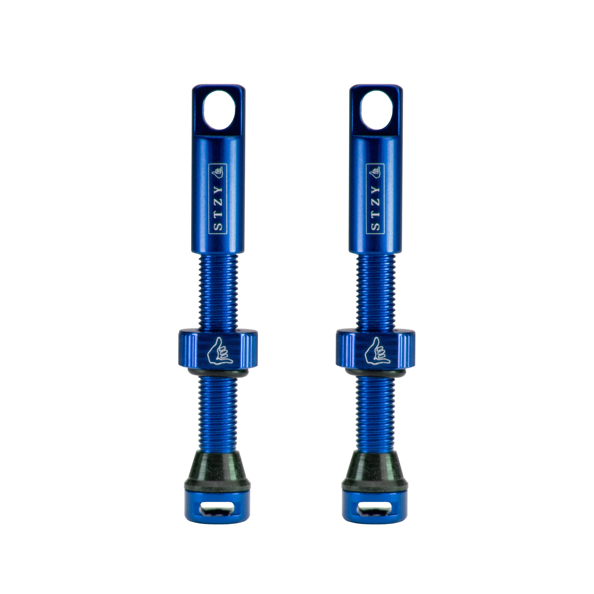 STZY Max Flow Tubeless Presta Valves Available in 14 Colours 44mm and 60mm (Royal blue, 44mm)
