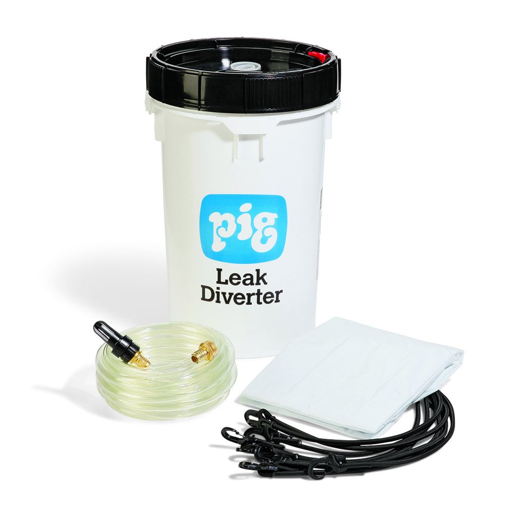 New Pig PIG Roof Leak Diverter Bucket Kit – Clear Polyethylene, 152cm x 152cm, Transparent, Diverts Leaks Safely Away from Floors & Equipment