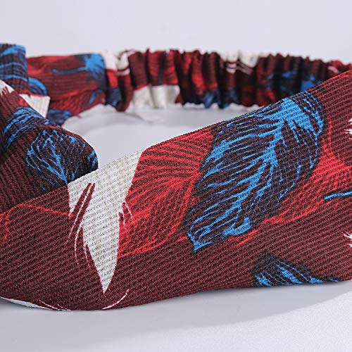 Dlala 8 Pack Boho Headbands for Women Girls Flower Printed Twisted Hair Band Beach Hair Accessory