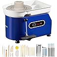 VEVOR 11in Pottery Wheel for Adults Beginners, 450W Ceramic Wheel Forming Machine With LCD Touch Screen, Adjustable 60-300RPM Speed Handle and Foot Pedal Control, 32PCS Accessory Tools Kit, Craft Gift