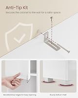 VASAGLE Tall Bathroom Cabinet White BBC560P31 Slim Storage 30x30x170 cm view 7