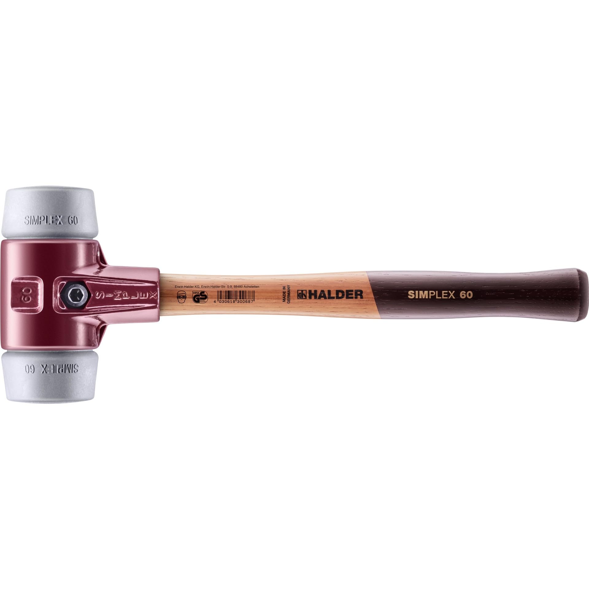Halder 3003060 "Simplex" Soft-Face TPE-Mid Mallet, Multi-Colour, 60 mm
