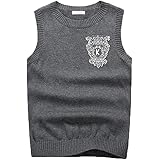 KID1234ベスト キッズ 袖なし ニット Vネック ノースリーブ 制服 子ども ユニセックス 薄手の子供服 セーター ジュニア レジャー シンプル スクール ノースリーブ 学生服 オールシーズン 学園風 キッズ男女児兼用 コットンメリヤス