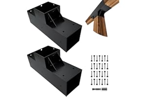 DEVALLEY 3-Way T-Shaped Pergola Brackets Kit,Woodwork Brackets with Screws for 4x4(Actual:3.5"x3.5") Wood Beams for Patio Pergola,Log Cabins,Gazebo W/Hardware (2Pack)
