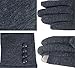 knolee Women's Button Touch Screen Glove Lined Thick Warmer Winter Gloves,Grey