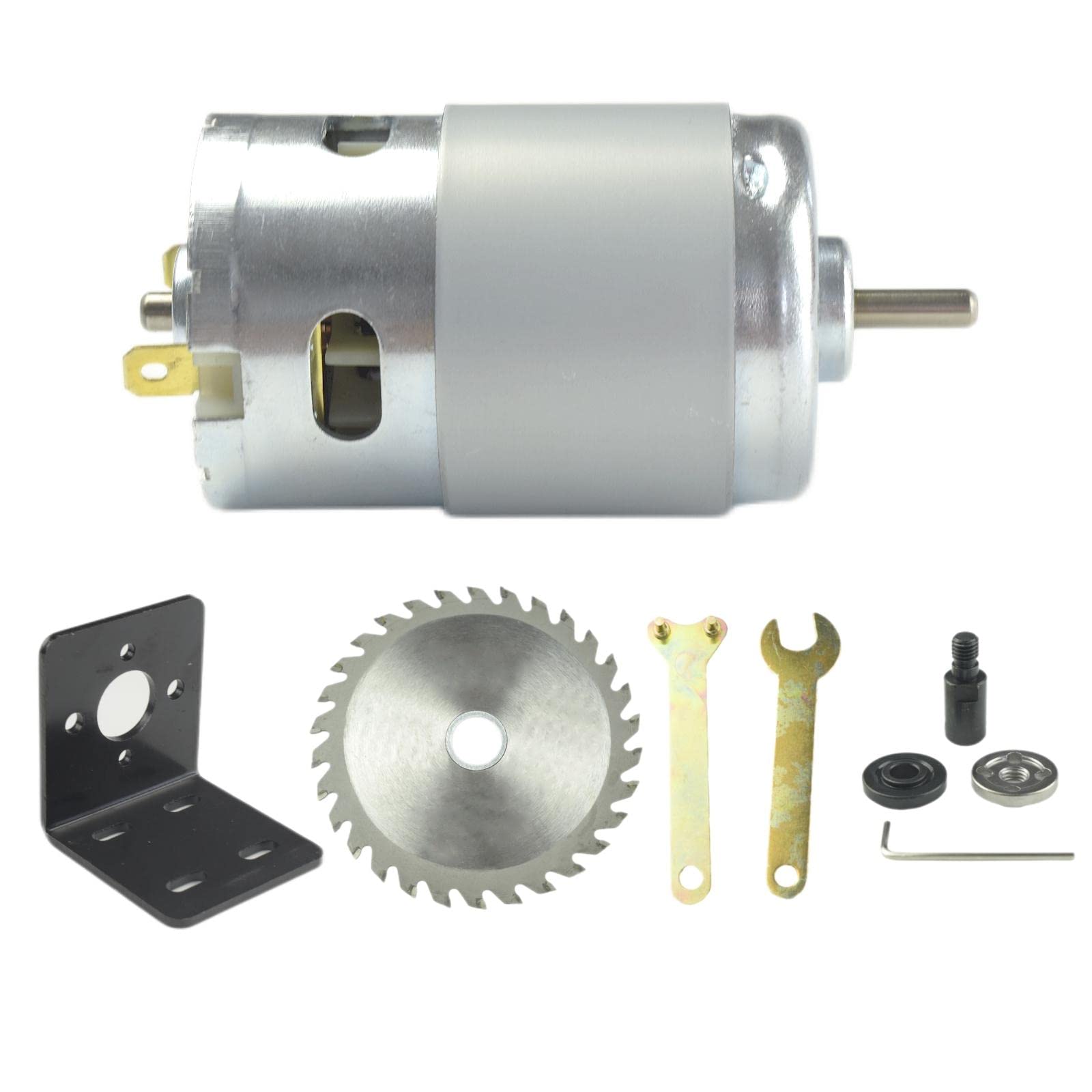 CONQUERALL 895 DC Motor DC 12V 9000RPM / 24V 18000RPM Large Torque Motor with Saw Blade, M10-5 Connecting Rod Set and Bracket — image 1