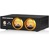 Douk Audio VU22 Dual Analog VU Meter Display DB Panel MIC+LINE Sound Level Meter (Black) (XX-VU22-H)