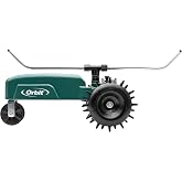 Orbit Traveling Tractor Water Sprinkler - Self-Propelled Traveling Sprinkler for Wide Lawn Coverage - Cast-Iron Body with Adjustable Coverage - Three-Speed - Automatic Shut Off - 58322