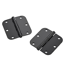 JOY DECOR 12 Pack Rounded Matte Black Door Hinges 3