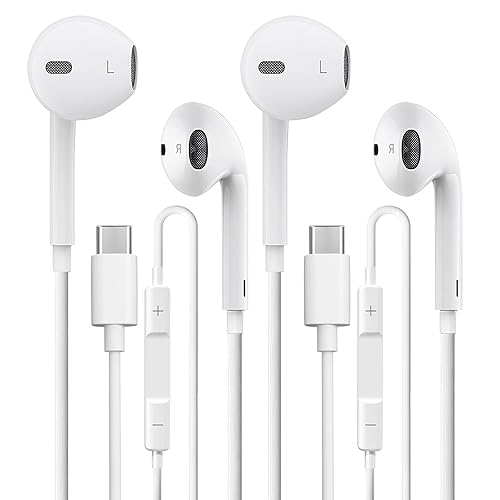 USB C Headphones Pack, USB Type C Earbuds HiFi Stereo USB C
