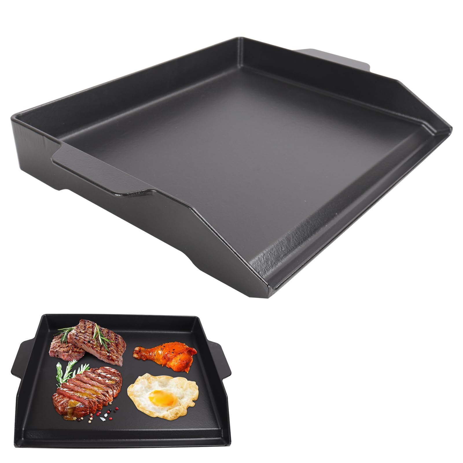 Photo 1 of Universal Cast Iron Flat Top Griddle for Gas/Stove/Electric/Charcoal Grill,23" X 16 BBQ Griddle Insert for Weber Camp Chef Nexgrill StoveTop Griddle,Tailgating Nonstick Coating Cooking Skillet Pan,1PC