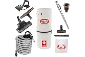 Ultra Clean SC100 Heavy Duty Powerful Central Vacuum System – Made in Canada – with Air Turbo Nozzle,Hose and Accessories-Ide