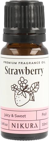 nikura Strawberry Fragrance Oil 10ml Vegan UK Made for Soap Candles Diffusers