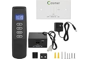 CASMER Fireplace Remote Control Kit, Replace for skytech 1420-A, 1420TH-A, 1001-A, 1001TH-A, Dual Power Options, Thermostatic & Manual Modes,Child Safety Lock, LCD Display, for Millivolt Valves