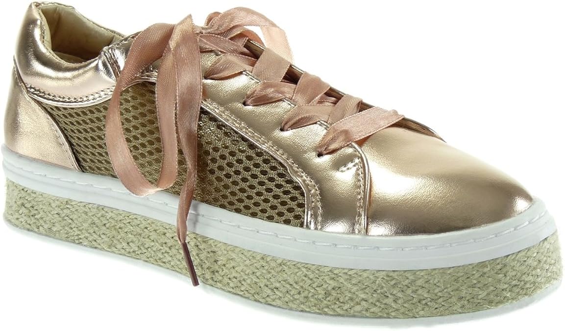 Baskets Femme Plateforme TooCool BK-1068 - Lacets Fantaisie, Synthétique, Neuf Avec Emballage