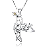 JERWLI Hummingbird Necklace for Women 925 Sterling Silver Bird Celtic Necklace Hummingbird Jewelry Gifts for Women