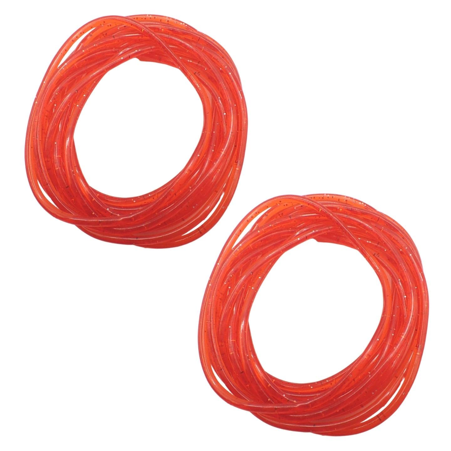 Topkids Accessories 24pc Gummy Bracelets Rubber Bangles Kids Party Bag Favour Fillers Jelly Jewellery Wrist Bands 80s Neon 90s Fancy Dress Fashion Wristbands (Red Glitter) — image 1