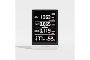 PERFORMANCE GURU 5-in-1 Professional Indoor Air Quality Monitor Indoor Portable CO2 Monitor | Temperature | Formaldehyde Detector | Humidity TVOC | Air Quality Tester - Confined Space Clean Air Monitor