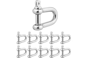BNYZWOT M5 3/16 inch 304 Stainless Steel European Style Anchor Shackle Bow Rigging with Pin Clevis Ring Pack of 10