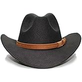 HiXceHiCeng Toddler Baby Cowboy Hat, Boys Girls Cowgirl Hat with Leather Hatband, Wide Brim Infant Kids Western Cowboy Hat