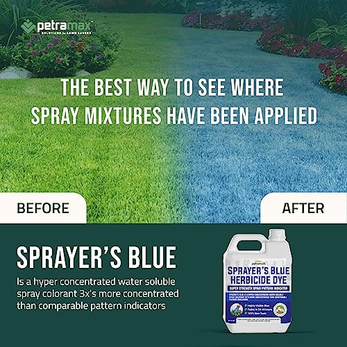 PetraTools Blue Herbicide Lawn Dye Super Strength Concentrate 3X More