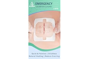 ARIXMED Emergency Wound Closure Device, Zip Sutures Butterfly Bandaids, Repair Wounds Without Stitches, Quick Clot for Cut, Incision, Tear, Post Surgery (2 Set)