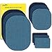 ZEFFFKA Premium Quality Denim Iron On Jean Patches No-Sew Shades of Blue 9 Pieces Assorted Cotton Jeans Repair Kit Different Sizes