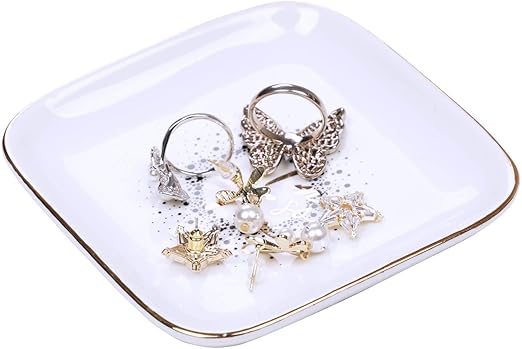 Amazon Co Jp Tk Tenkke ジュエリー トリンケットトレイ セラミックリング ディッシュ ジュエリー リングプレート 婚約指輪 イヤリング ブレスレット 女性へのアイデア 友人 女の子 誕生日プレゼント I M So Fancy Diy 工具 ガーデン