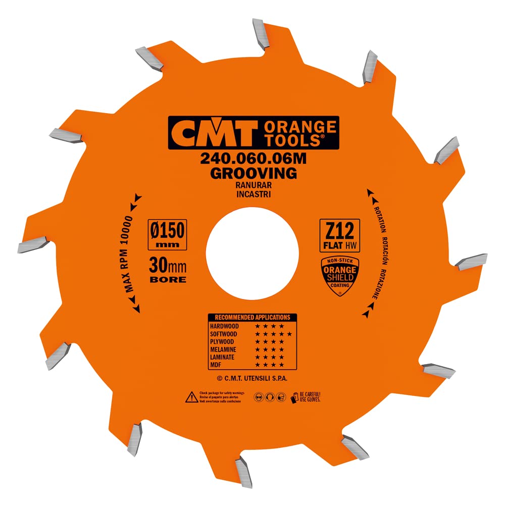 CMT Orange Tools 240.060.06 M - Grooving Saw Blade 150X6X30 Z=12 Flat