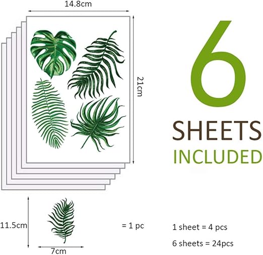 Zhangqttzwall Sticker Hoja De Palma Decoracion De La Pared