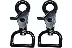 Hill Leather Company 2 Pack Heavy Duty 1" Gun Metal Black Nickel Scissor Swivel Trigger Snaps