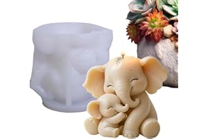 Elephant Silicone Mold, 3D Mom and Kid Cute Silicone Decor, Candle Making Molds, for Thanksgiving Holiday Birthday Party Offi
