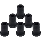 Metallor Guitar String Mounting Ferrules Through Body Mounts String Caps | for Tele Telecaster Style Electric Guitar or Bass Guitar, Guitar Parts Replacement, Set of 6Pcs, Black