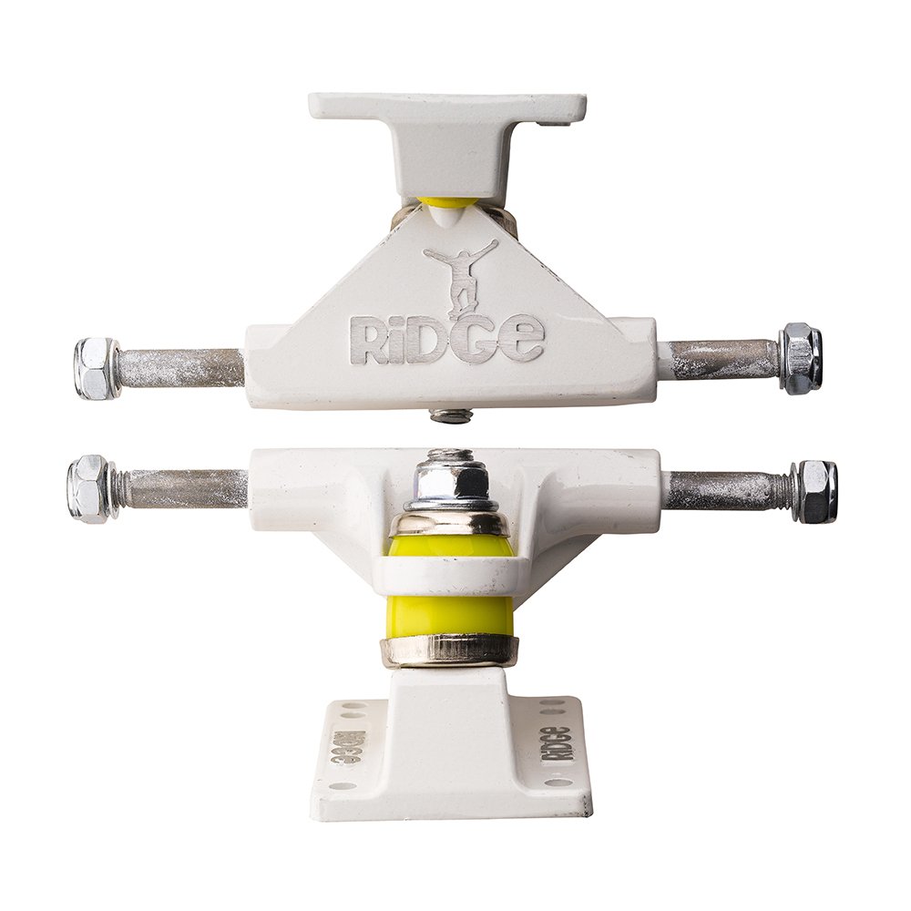 Ridge Skateboards 3" Skateboard Trucks for 22" Mini Cruiser-White