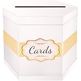 ROSEGLD Card Box – Kartenbox 30x25x25 Cm, Faltbar, Aus Graspapier, Für Hochzeit, Geburtstag & Feiern