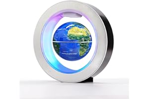 Flagest Magnetic Levitation Floating Globe - Levitating O Shape Globe with LED Lights for Education Home Office Desk Decor - Birthday Holiday Party Gift (4Inches）
